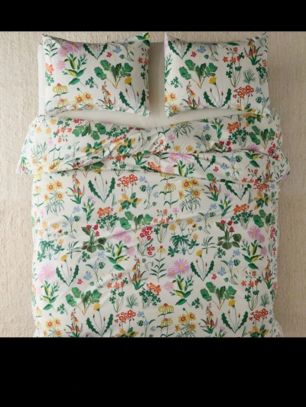 Uo full/queen flori wildflower floral duvet spring comforter pillow ser
